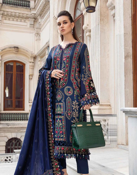 DHANAK 3 PIECE UNSTICHED FULL HEAVY EMB SUIT WITH HEAVY EMB SHAWL FOR WINTER 2025-26